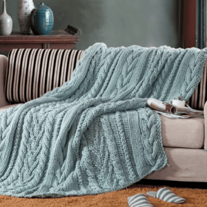 Throw Blanket Irish Wool Sky Blue