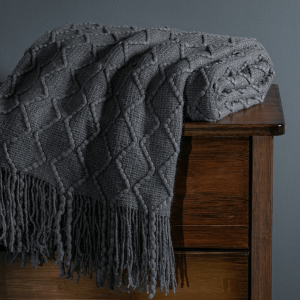 Throw Blanket Wool Anthracite
