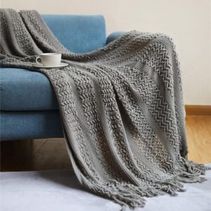 Throw Blanket Scandinavian Wool Grey