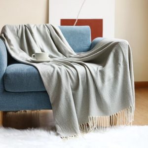 Throw Blanket Scandinavian Light Grey